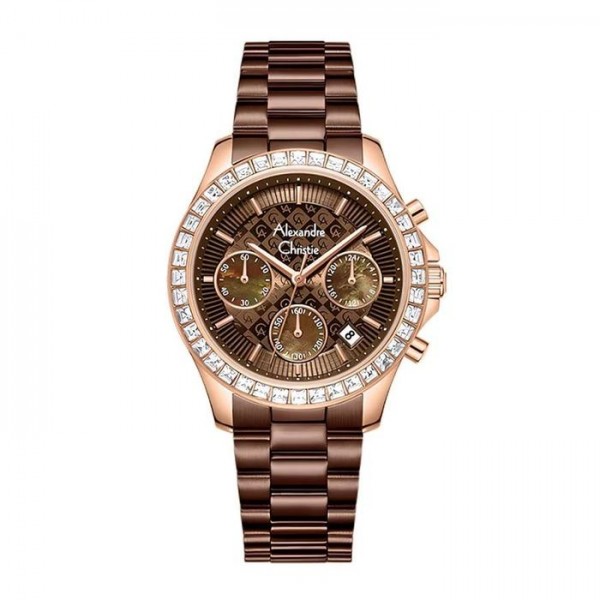 Alexandre Christie AC 6696 Rosegold Brown Steel Lady MCFROBO Alexandre Christie AC 6696 Rosegold Brown Steel Lady MCFROBO